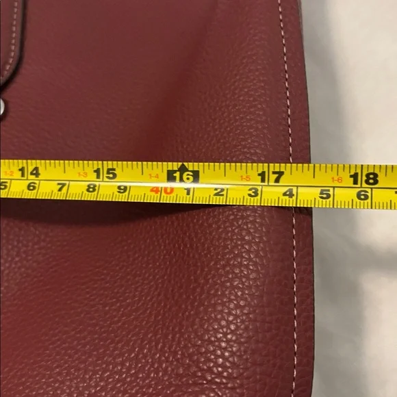 Coach CC050 Pebble Leather Cameron Large shopper Tote Shoulder Bag Burgandy NWT - Picture 6 of 12